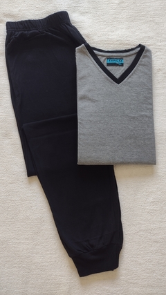 Pijama de jersey combinado, pantalón con puños y bolsillo - comprar online