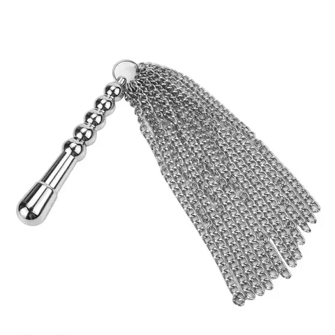 PLUG ANAL COM CHICOTE COM CORRENTE METAL