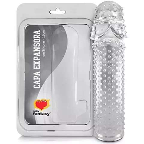 CAPA PENIANA EXPANSORA 16CM TRANSPARENTE SEXY FANTASY