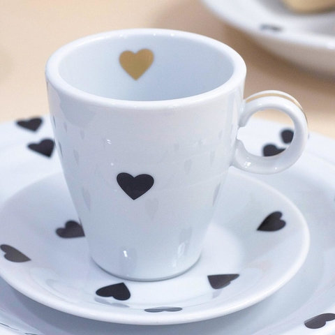 TAZA DE CAFÉ DE PORCELANA TSUJI / LINEA CORAZONES