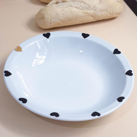 PLATO HONDO PORCELANA LINEA CORAZONES