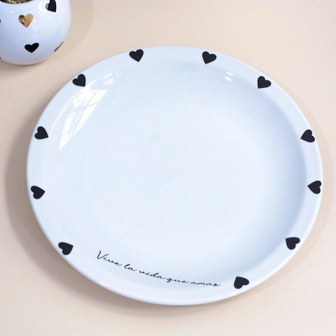 PLATO PLAYO PORCELANA LÍNEA CORAZONES
