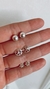 Aros abridores plata 925 flor cristal, paz y perla plateada