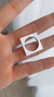 Anillo acero blanco cuadrado - comprar online