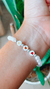 PULSERA DE ACERO BLANCO CORAZONES