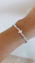 Pulsera acero blanco dije cruz