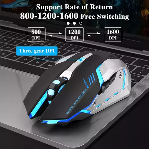 Rato de jogo recarregável 2.4gwireless bluetooth mouse mudo mouse ergonômico p