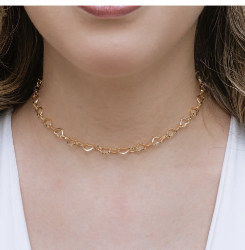 Choker corações vazado