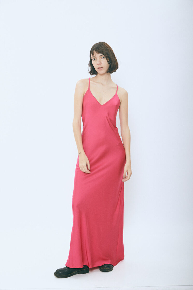 Silk Dress Sevilla | Fucsia thumbnail 2