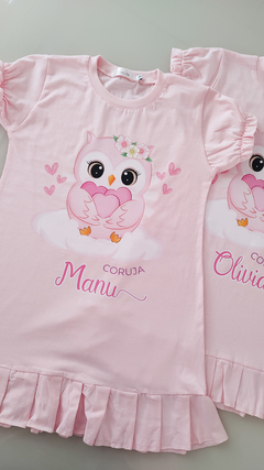 Camisola Feminina modelo Curto - Tema Corujinha na internet