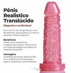 Prótese translúcido Compacto em Gel Rosa 14,5x4cm - comprar online