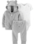 SET 3 PIEZAS GRIS "OSITO PLUSH"