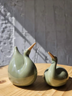 Dupla de pássaros, porcelana japonesa contemporânea