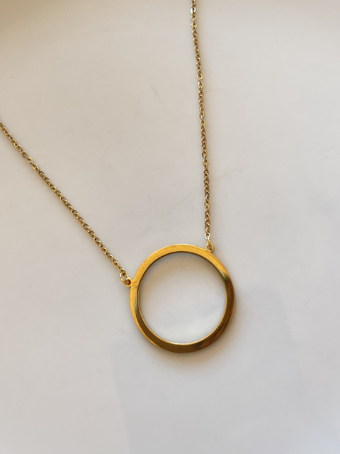 Colgante circulo acero dorado