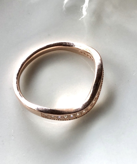 Anillo Plata rose y micro pave