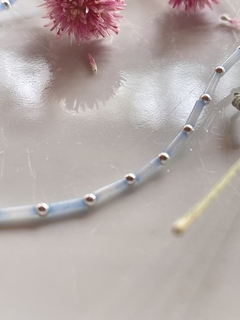 cadena corta cristal y plata - Jash accesorios