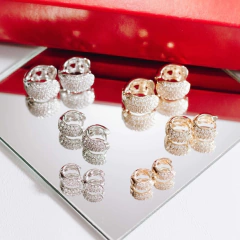 Brincos Click New York Argola Cravejada Zircônias Banho Ouro Branco e 18K - comprar online