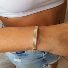 Pulseira Prata 925 Três Fios Coração