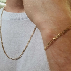 Pulseira Groumet 3 em 1 Masculina Dourada na internet