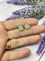 Aros botón con dorado y brillo blanco
