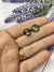 Aros botón con dorado y brillo negro