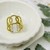 Anillo dorado ancho círculo combinado