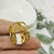 Anillo dorado ancho círculo combinado - comprar online