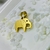 Dije elefante dorada trompa para abajo 2cm