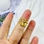 Anillo dorado ancho manito-luna-strass - comprar online