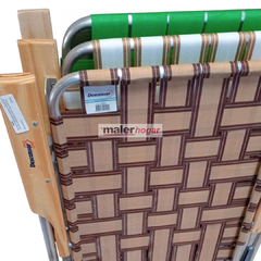 Reposera aluminio plegable 5 pos. apoya brazos de madera - cod.005805/00000 en internet