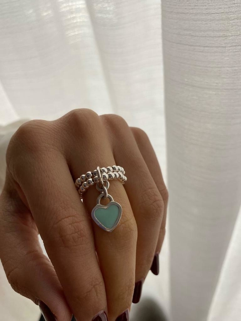 Elastizado doble Corazón Turquesa