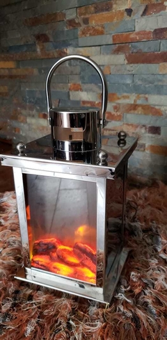 Fanal de acero inoxidable simulación fuego - VITA DECO