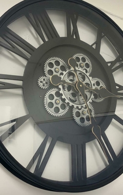 Reloj de pared Bulgaria Black con movimiento de engranajes 50cm
