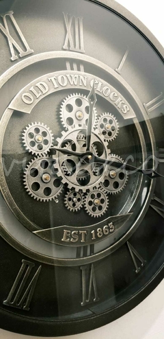 Reloj de pared Tekirda con mov de engranajes Silver 45cm Deco - comprar online