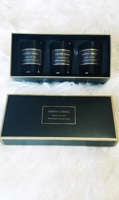 Set velas de vidrio c/ estuche