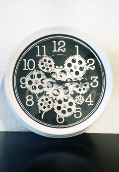 Reloj de pared Edirme White con movimiento de engranajes 35cm - comprar online