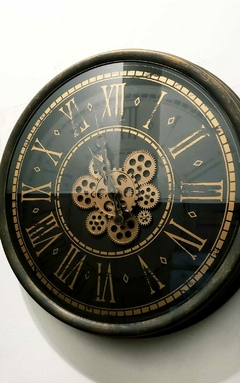 Reloj de pared MARDIN NEW 60 gold cm de diámetro con engranajes en mov - comprar online