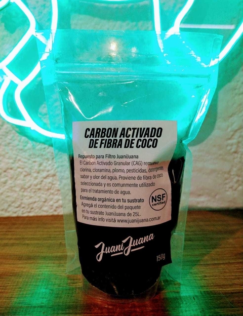 REPUESTO DE CARBON ACTIVADO DE FIBRA DE COCO JUANI JUANA
