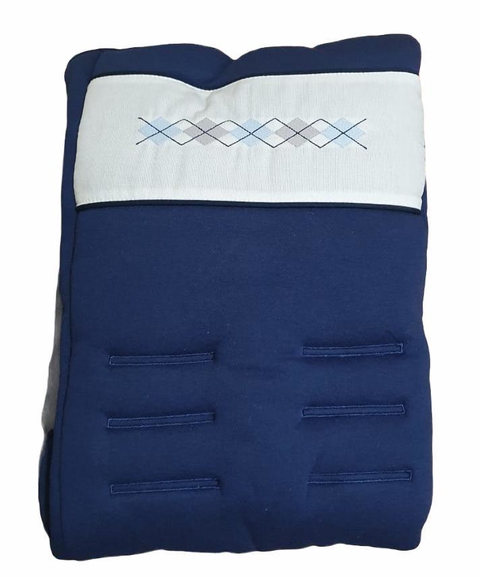 Capa protetora para BEBÊ CONFORTO em MALHA / Clássica Losango Azul Marinho