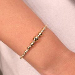 Bracelete Bolas e Ponto de Luz Cristal banhado em ouro 18k - comprar online