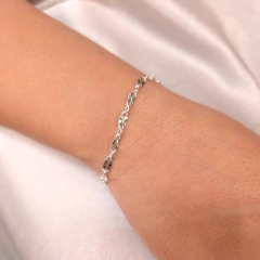 Pulseira 1x1 Batida Trabalhada banhado em Prata - comprar online