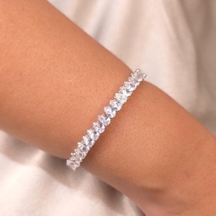 Bracelete Mola Zircônia Gota banhado em Prata - comprar online