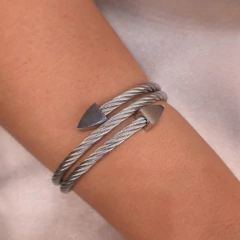 Bracelete Duas Voltas Ponta Seta Steel