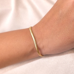Pulseiras Malha Lacraia 3mm 16cm+5cm banhado em ouro 18k - comprar online