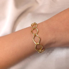 Pulseira Elo Oval Liso banhado em ouro 18k - comprar online