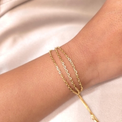 Pulseira Três Fios Gravata Regulável banhado em ouro 18k - comprar online