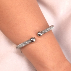 Bracelete Trama Bola na Ponta Steel