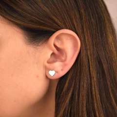 Brinco Coração Chapa banhado em ouro 18k