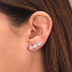 Brinco Ear Cuff Pontos de Luz banhado em Prata - comprar online