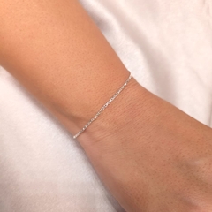 Pulseira Quadradinho 19cm banhado em Prata